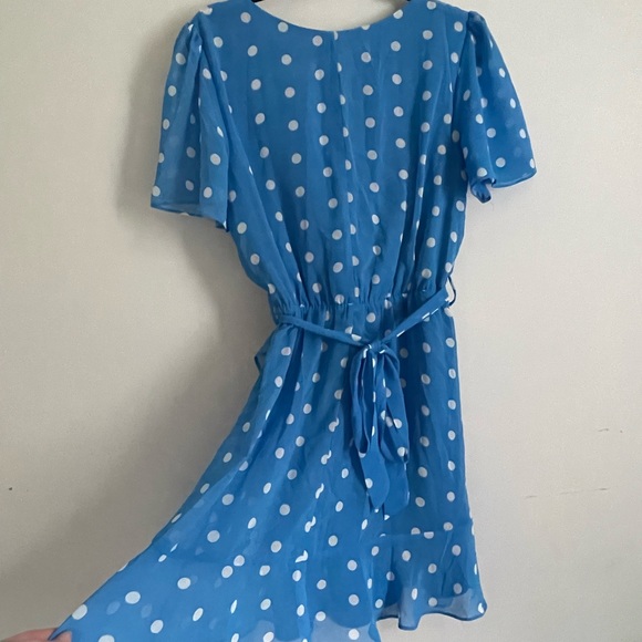 Blue & White Polka-dotted Dress - Picture 5 of 5